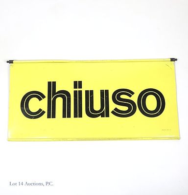 Vintage Agip Gas Stations Open / Closed Sign. Vintage Agip Gas Stations large metal open / 