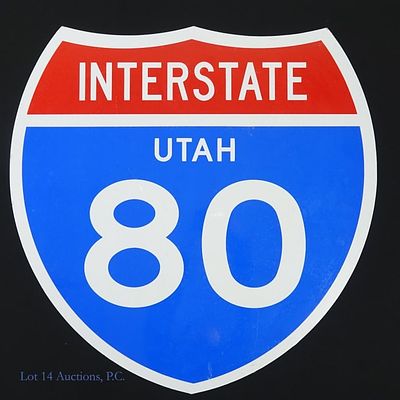 Utah I-80 Interstate Sign. Utah I-80 Interstate sign. Some scratches, appears to have never been 