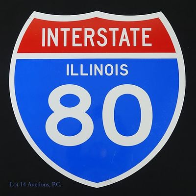 Illinois I-80 Interstate Sign. Illinois I-80 Interstate sign. Very minor scratches, appears to 