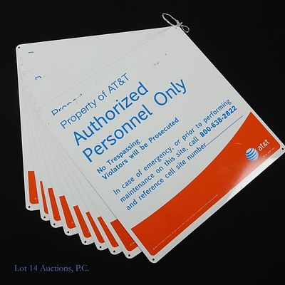 AT&T Authorized Personnel Only Signs (9). 9 Property of AT&amp;T Authorized Personnel Only 