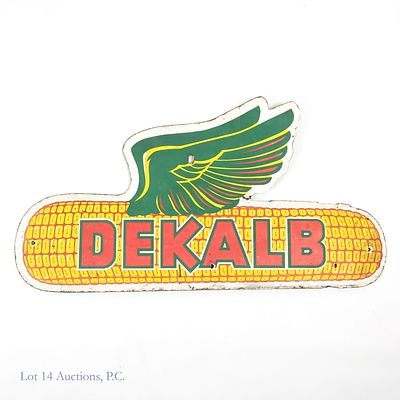 Dekalb Winged Corn Seed Masonite (?) Sign. Dekalb Corn Seed sign - we believe this is made of 