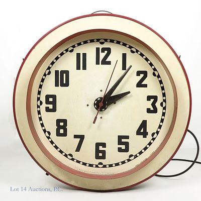 2 Foot Vintage Cleveland Electric Clock - Works (See Video!). Original Cleveland style clock 