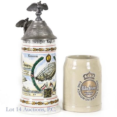 Beer Steins Warsteiner Imperial German Design (2). 1 Lithophane beer stein in style of 