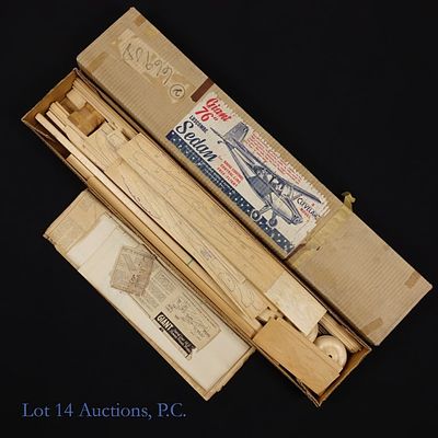 A Cleveland Model Co. Giant 76" Luscombe Sedan model airplane. In original box. Box shows some 