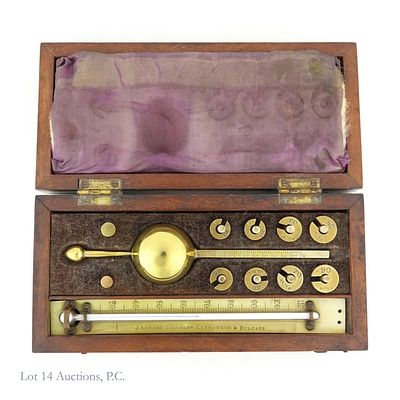 Antique Sikes's Hydrometer & Thermometer. Antique Sikes's hydrometer and thermometer in a fine 