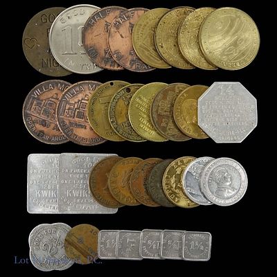 Various USA Adult, Merchant & Political Tokens, 32. Thirty-two (32) merchant tokens as follows: 