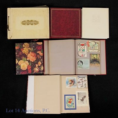 USA Holiday Greeting Cards in Albums (6). Six (6) albums of various vintage holiday greeting 