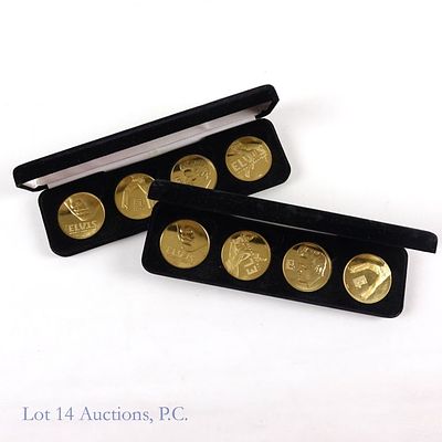 (2002) Harrah's Gold-Toned Elvis 4-Medal Sets, 2. Two (2) United States Harrah's gold-toned 