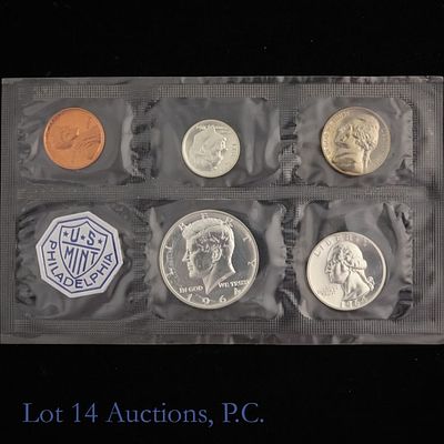 1964 (P) USA 5-Coin Silver Proof Set in OGP. 1964 (P) United States 5-coin 90%-silver proof set 