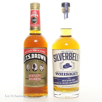 Silverbelly Alan Jackson, J.T.S Brown BIB Bourbons. Silverbelly Kentucky Straight Bourbon 