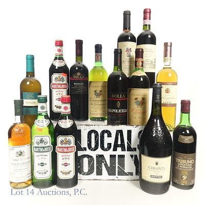 Italian Red Wine Variety (11), Vermouth (3). LOCAL PICKUP ONLY ****** Eleven (11) bottles of 