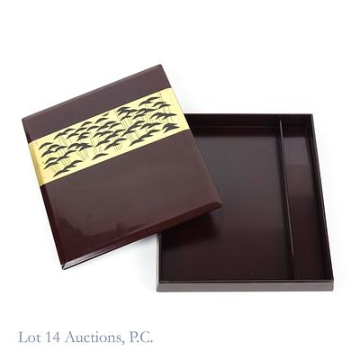 Suzuribako Brown Lacquer Writing Box. A "suziribako" (translated to "inkstone box") is a 