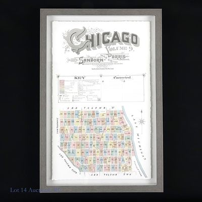 Chicago Sanborn-Perris Fire Insurance Map Print. Print of a 19th century map by the 