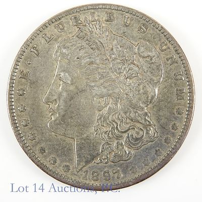 1897-O USA Silver Morgan Dollar. 1897-O United States silver Morgan dollar (New Orleans Mint). 