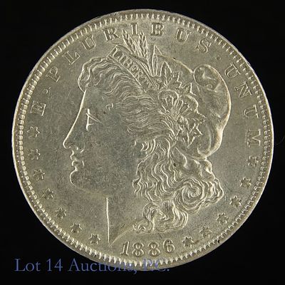 1886 (P) USA Silver Morgan Dollar. 1886 (P) United States silver Morgan dollar (Philadelphia 