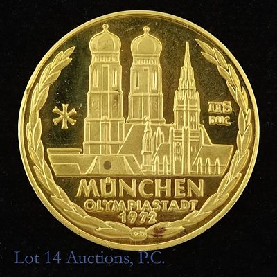 1972 20 Ducats Aureus Magnus Munich Olympic. 1972 Munich summer games medal. 20 Ducats - Aureus 