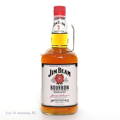 Jim Beam 7 Year Bourbon (1.75L). Jim Beam 7 Year Kentucky Straight Bourbon Whiskey in a glass 