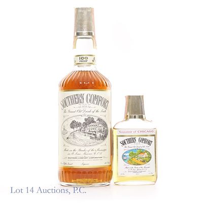 60s/70s Southern Comfort Liqueur (2). Southern Comfort Liqueur, 100 Proof, 4/5 Quart. Early 60s 