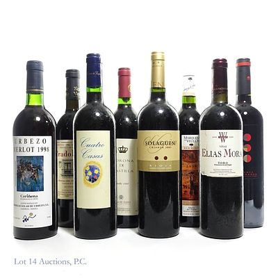 Spanish Red Wine Variety Lot (8). 1996 Marques De Velilla Ribera Del Duero, 12.5% ABV, 750ml 