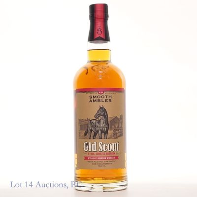 Smooth Ambler Old Scout Straight Bourbon Whiskey. 99 proof, 750 ml, batch no. 135.