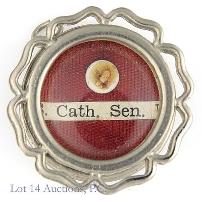 Catholic Reliquary - St. Catherine of Siena w/ COA. Reliquary from the Roman Catholic Church 