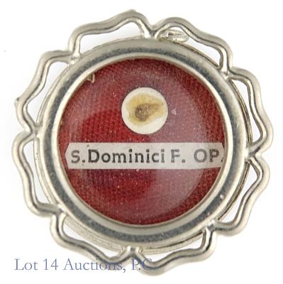 Catholic Reliquary - St. Dominic w/ COA. Reliquary from the Roman Catholic Church containing a 