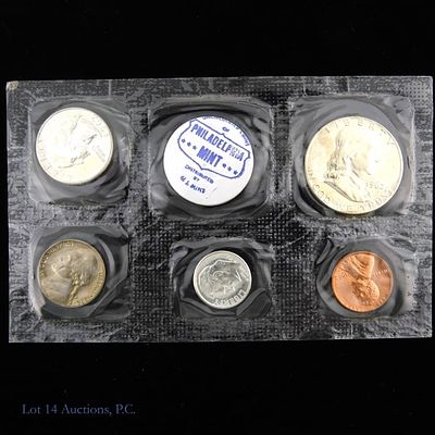 1962p US Mint 90%-Silver Partial 5-Coin Mint Set. 1962 (p) United States Mint partial 5-coin 