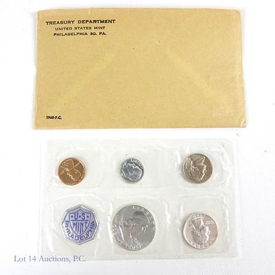 1960 (P) USA 5-Coin Silver Proof Set in OGP. 1960 United States silver 5-coin proof set 