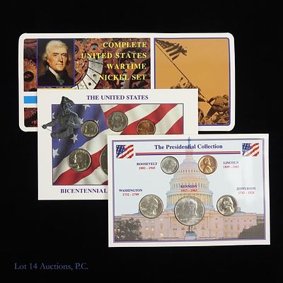 1942-1976 USA Silver & Clad Coin Sets ASW +1 Oz, 3. Three (3) silver and clad coin sets 