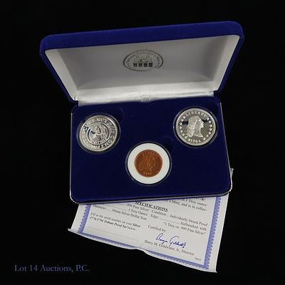 Replica 1776/1794 Tribute Rounds (ASW 2 Ozt.), 3. Replica 1776/1794 tribute US coins 3 round set 