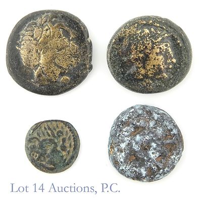 413 - 268 BCE Ancient World Coins (4). Four (4) ancient coins as follows: ---413-399 BCE 