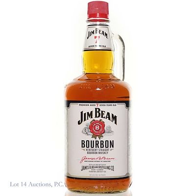 Jim Beam 7 Year Bourbon (1.75L). Jim Beam 7 Year Kentucky Straight Bourbon Whiskey in a glass 