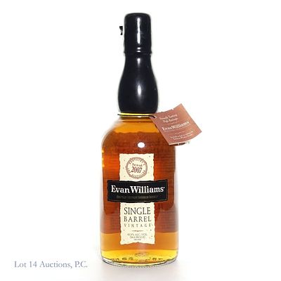Evan Williams 8 Year S. B. Vintage Bourbon 2016. Evan Williams single barrel vintage Kentucky 