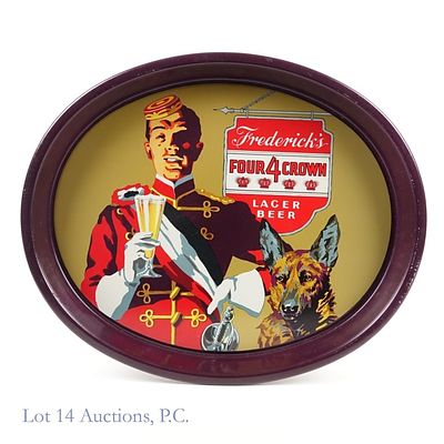 1940s Frederick's 4 Crown Beer Tray (NOS). New Old Stock - 1940s Frederick's Four Crown Lager 