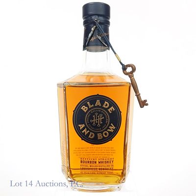 Blade and Bow Key #3 Bourbon Whiskey. Blade and Bow Kentucky straight bourbon whiskey. 45.5% ABV 