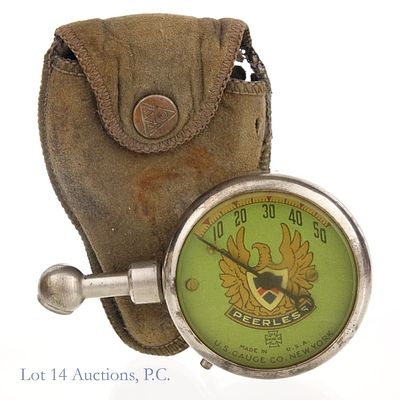 Peerless Motor Co. Balloon Tire Pressure Gauge. Peerless Motor Co. balloon tire pressure gauge 