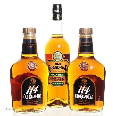Old Grand-Dad 2x114 & 1 Bottled in Bond Bourbon, 3. Three (3) bottles of Old Grand-Dad. Two (2) 