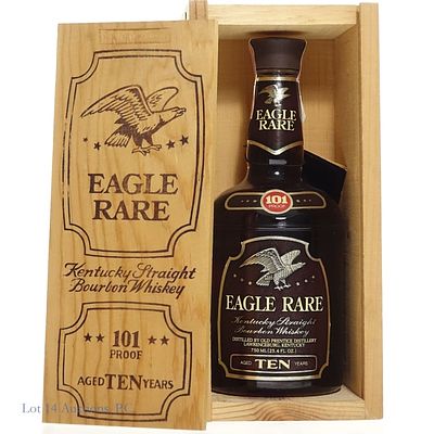 80s Eagle Rare 101 Proof Ten Year Bourbon In Box. 1980s Eagle Rare 101 Proof Bourbon. Aged Ten 