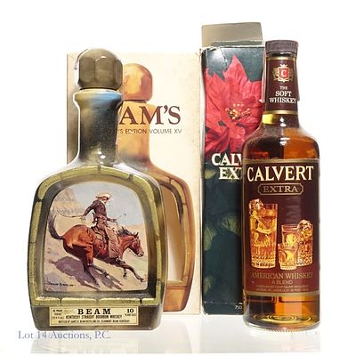 '79 Beam's Bourbon & 80s Calvert Extra Whiskey. 1979 Beam's Collector's Edition Volume XV 