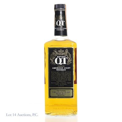 Barton's QT 4 Year 1960s/'70s American Whiskey, 4/5 quart, 80 proof. Some sediment. Series 112 
