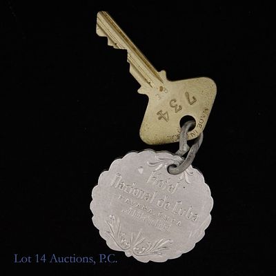 Hotel Nacional de Cuba Room Key, Key Ring, Havana. 1940s / 50s Havana, Cuba Hotel Nacional de 