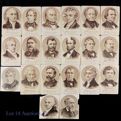 Large Collection 1880s Presidents Trade Cards. 21 trade cards from Sweet Home Family Soap's line 