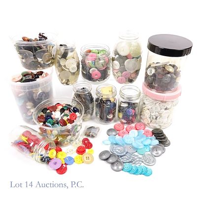 Button Collection 7+ Pounds. Collection of vintage buttons - Various materials and ages. 8.37Lbs 