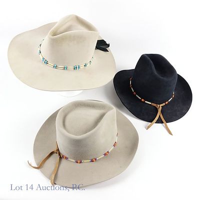 Western Felt Hats Jackson Hole Hat Co (3). Three (3) felt hats made by Jackson Hole Hat Company. 