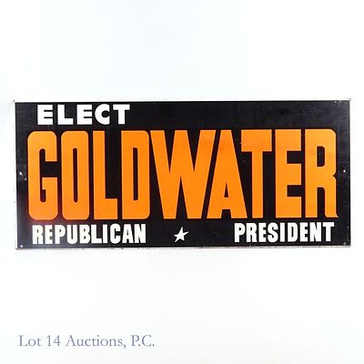 Goldwater President Campaign Political 3 FOOT Sign. 1964 Barry Goldwater, Republican, for 