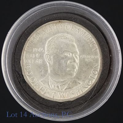 1946-S US 90%-Silver B. T. Washington 50c. 1946-S United States silver Booker T. Washington 