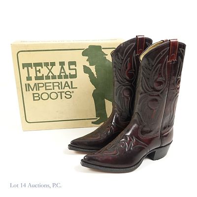 NIB M90 Burgundy Line Men's Cowboy Boots Size 11D. Men's NIB M90 Burgundy Line Cowboy Boots Size 