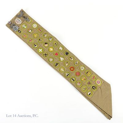 Vintage Boy Scouts / Eagle Scouts Sash 42 Badges. Vintage Boy Scouts of America sash with 42 