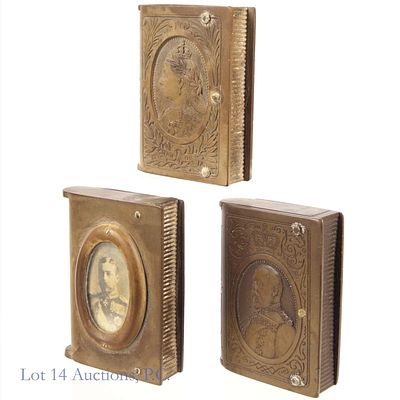 Antique Royal Vulcanite Vesta Cases / Match Safes. Three antique vesta cases or match safes made 