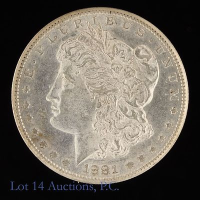 1881-S US Silver Morgan Dollar (*Some Org Luster). 1881-S United States silver Morgan dollar 